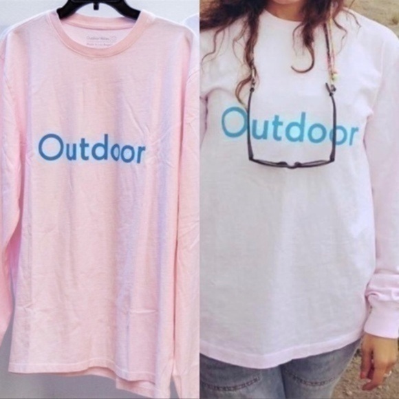 Outdoor Voices Tops - Outdoor Voices Los Angeles California Baby Pink Long Sleeve Shirt